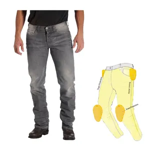 กางเกงยีนส์ซับในเคฟลาร์สำหรับผู้ชายมาใหม่กางเกงป้องกันรอยพับสำหรับขี่มอเตอร์ไซค์ - Product Image 1