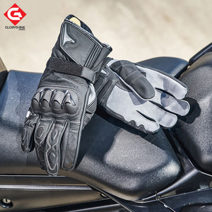 Guantes de moto perforados de cuero genuino Vintage para hombre y mujer, guantes de calle transpirables de verano Retro para motocicleta Motocross Racing - Product Image 4