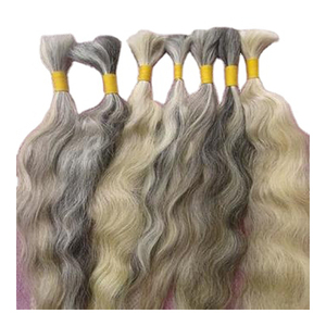 HAMDAAN IMPEX directo de la India, extensiones y pelucas de ondas suaves a granel grises naturales, cabello humano Remy, importación directa de alta calidad - Product Image 1
