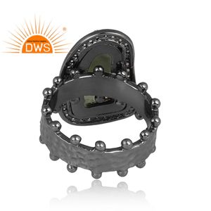 แหวนเงินแท้ 925 ประดับพลอยโมลดาวิทดิบ สำหรับเป็นของขวัญคริสต์มาสสำหรับผู้หญิง จากผู้จำหน่ายเครื่องประดับ - Product Image 4