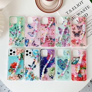Funda para Teléfono Móvil A17 con Diseño <span class=keywords><strong>de</strong></span> Cadena, Material TPU, Patrón <span class=keywords><strong>de</strong></span> <span class=keywords><strong>Flores</strong></span> <span class=keywords><strong>de</strong></span> Dibujos Animados, Anillo Protector Antigolpes, Protector <span class=keywords><strong>de</strong></span> Cámara UV - Product Image 2