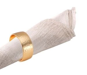 Anneaux de serviette en métal de conception de texture d'or en forme de rond maison hôtel décor de table de mariage porte-serviettes stockés - Product Image 2