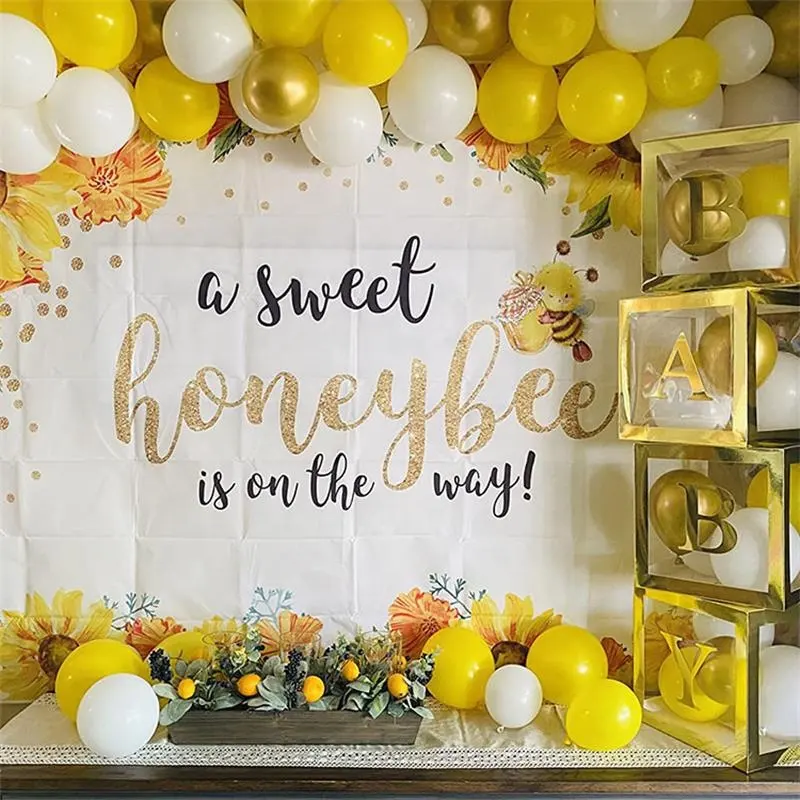 結婚式のベビーシャワーバルーンのための112個の環境に優しい黄色のバルーンアーチガーランド誕生日パーティーの装飾アーチガーランドキット