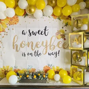 Guirnalda de arco de globos amarillos respetuosos con el medio ambiente, para boda, Baby Shower, globos, decoración para fiesta de cumpleaños, Kit de arco de guirnalda, 112 Uds.