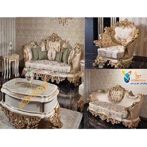 ชุดรับประทานอาหารสไตล์อิตาลี Rococo หรูหราสีเงินชุดเฟอร์นิเจอร์ห้องอาหารระดับไฮเอนด์ชุดรับประทานอาหารแกะสลักแบบคลาสสิกในผิวแพลทินัม - Product Image 1