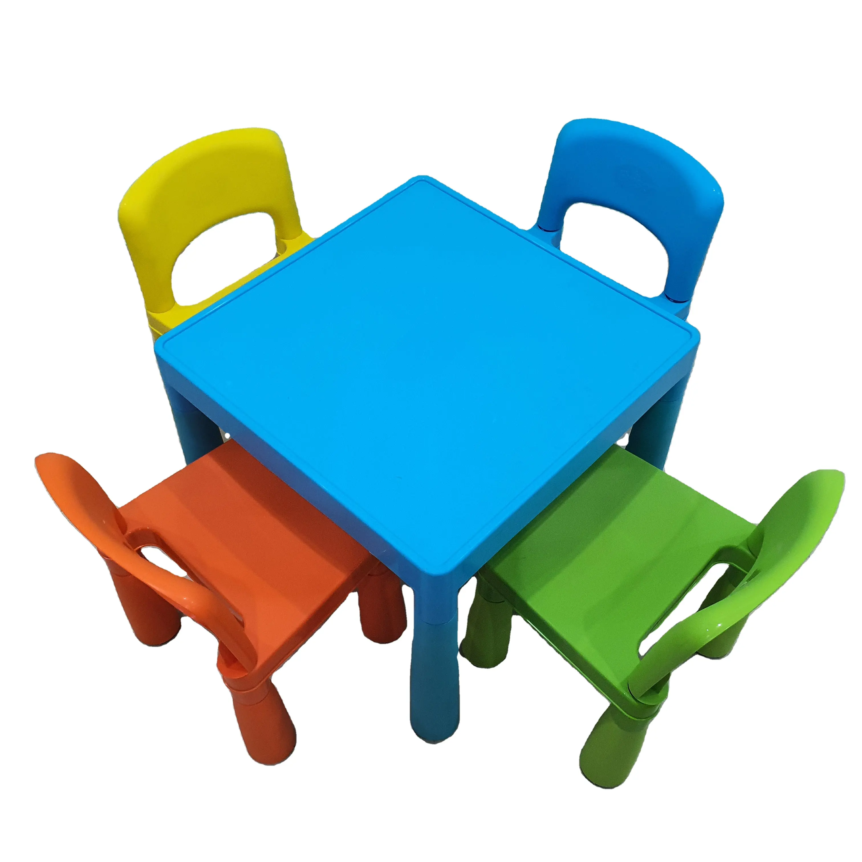 Renkli dayanıklı masa ve sandalye seti çocuklar için en iyi yeni yürümeye başlayan çocuklar için okuma ve yemek ev kapalı anaokulu mobilyası