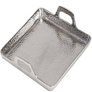 Plateau en aluminium martelé de style américain, moderne, écologique, fait à la main, vaisselle élégante et durable, taille personnalisée, plats, assiettes - Product Image 1
