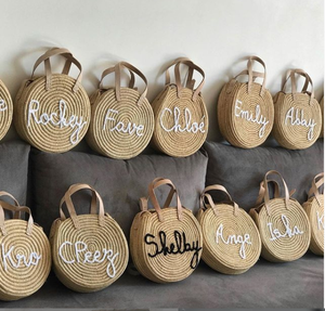 Personalizar regalos de fiesta de cumpleaños para ráfaga de paja redonda uso diario oficina y uso en el mercado cesta marroquí - Product Image 1
