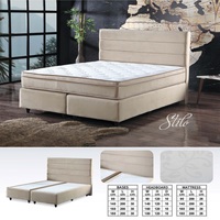Luxuriöses Modernes Hotelbett-Set mit Kopfteil, Matratze, Kleiderschrank, Kommode, Nachttisch, Bettgestell, Stauraum, Boxspring und Taschenfederkern - Für Hotelgebrauch