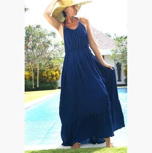 Nuevo Traje de Baño Deportivo Bohemio Estilo Resort 2024 para Mujer, Diseño Sólido, Transpirable, 100% Rayón, 120 GSM - Product Image 1