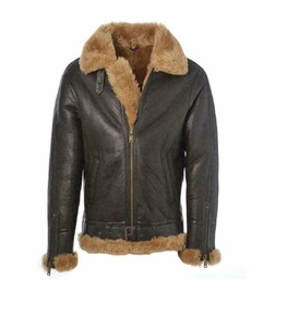 Chaqueta de motorista Unisex, cazadora de cuero de oveja marrón con cierre de cremallera y cuerpo de piel, disponible en todos los colores de cuero, hecha en Pakistán - Product Image 1