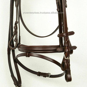 Brida de cuero con forma de comodidad Premium para montar a caballo Logotipo personalizado Halter occidental y Headstall con logotipo Rein Podded - Product Image 1