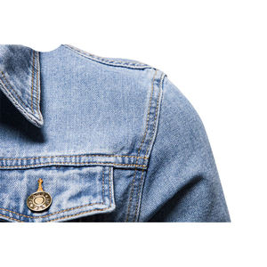 Chaquetas de moto de mezclilla azul con bordado personalizado a la moda para hombre, de talla grande, estilo informal, temporada de invierno, soporte con cierre de cremallera - Product Image 4