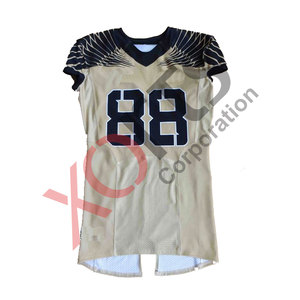 Camiseta de fútbol americano personalizada, Sarga de aparejos bordados con número de nombre, técnica impresa, transpirable, de talla grande - Product Image 5