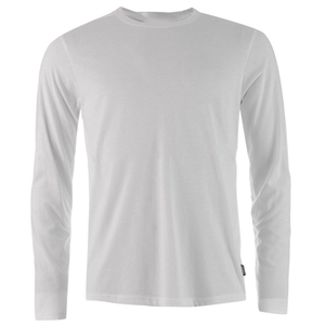 100% ผ้าฝ้ายสีดำเสื้อกีฬากล้ามเนื้อพอดีเสื้อยืดยิมยาวเสื้อยืดผู้ชายเสื้อยืดแขนยาว - Product Image 1