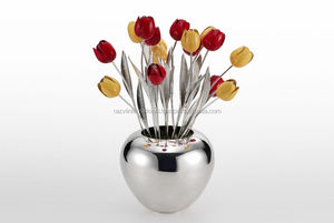 แจกันดอกไม้แฟนซีทันสมัยทำจากอะลูมิเนียมและสแตนเลสสไตล์การตกแต่งโลหะที่ดีที่สุดดีไซน์มาตรฐานหรูหรา - Product Image 6