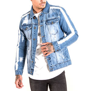 Conception personnalisée de l'usine OEM veste en jean denim délavé au soleil Streetwear veste en jean vintage avec broderie en strass pour hommes - Product Image 1