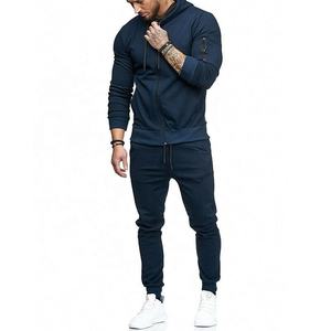 Chándales para hombre, conjunto de chándal a rayas, sudadera con capucha y cremallera de manga larga, pantalones con cordón elástico, deportes informales para correr - Product Image 2