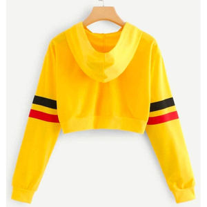 Sudadera corta con capucha para mujer, conjunto de chándal de Fitness, Sudadera corta informal de manga larga con capucha personalizada - Product Image 6