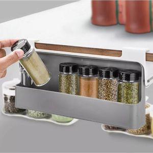 New Hot Sale Foldable Seasoning Spice Organizer Under Shelf Pull Out Drawer Storage for Cabinet Under Shelf Spice Rack