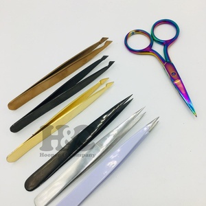 Pince à épiler à sourcils de haute qualité en acier inoxydable durable haut tendance pince à épiler or pour sourcils pince à épiler personnalisée Logo ciseaux vison - Product Image 2