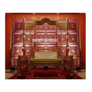 Decoración de Boda Cultural del Sur de la India, Accesorios de Decoración para Bodas, Fondo de Escenario, Decoración Tradicional Hindú, Accesorios de Fibra - Product Image 1