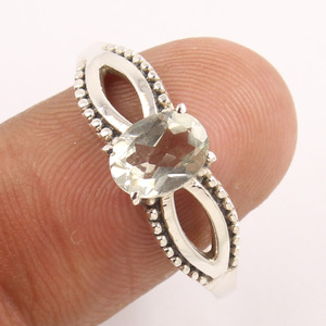 Anillo de diseñador antiguo con piedra preciosa de amatista verde de corte ovalado en Juego de puntas elaborado a partir de 925 anillo hecho a mano de plata esterlina sólida - Product Image 2