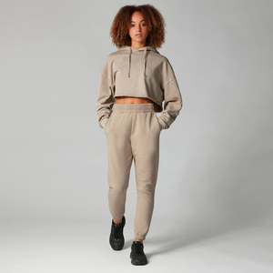 เสื้อฮู้ดโอเวอร์ไซส์สำหรับผู้หญิงเสื้อสเวตเตอร์ถักแบบสวมหัวแขนยาวทรงหลวมโลโก้เสื้อคร็อปสำหรับฤดูใบไม้ร่วง - Product Image 4