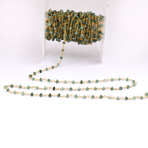 Cadena de cuentas de Rosario de Plata de Ley 925 con cuentas de Esmeralda, collar de moda para mujeres y niñas, regalo de aniversario de boda - Product Image 1