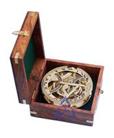 Cadeau de logo personnalisé-boussole nautique vintage unique cadran solaire en laiton poli fait à la main en bois européen métal artisanat modèle d'impression UV