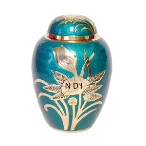 Urnas de cremación conmemorativas de recuerdo Diseño glorioso Urnas de cenizas de metal Suministros funerarios decorativos hechos a mano - Product Image 1