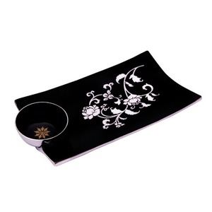 Plateaux de chips et de trempette contemporains émaillés faits à la main fantaisie élégant personnalisé moderne élégant pour la cuisine - Product Image 4