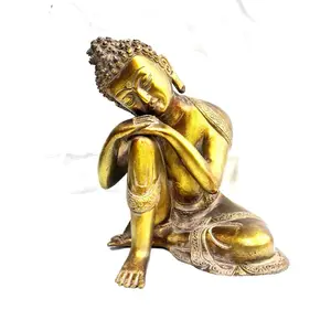 黄铜偶像休息佛陀家居装饰雕像雕像西藏佛教