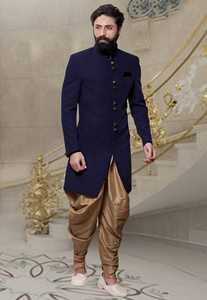 Ropa de boda de seda semijacquard para hombre, ropa de trabajo con autograbado, Indo occidental, última colección - Product Image 6