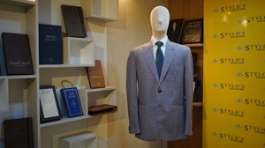 Costumes d'affaires sur mesure pour hommes en laine 100% sur mesure MTM coupe ajustée plissée avant col cranté coupe-vent Anti-rides - Product Image 3