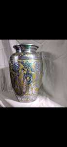 Brassworld India's Purple Brass Pet Cremation Urn with Golden Paw American Style - Product Image 6
