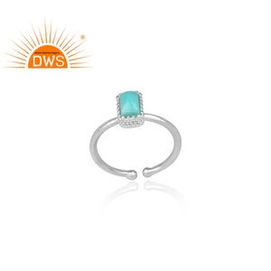 Ensemble de bijoux en pierres précieuses naturelles, anneau en argent 925, couronne rectangulaire, vente en gros - Product Image 2