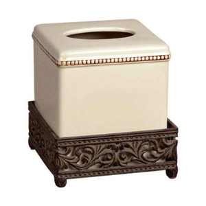 Nouvelle boîte à mouchoirs en métal de style traditionnel avec support pour les dîners, les centres de table et les accessoires de table de salon - Product Image 1