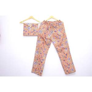 Conjunto de pijama de algodón hecho a mano con estampado floral para mujer, cintura elástica, tallas XL 5XL, algodón indio de verano para - Product Image 3