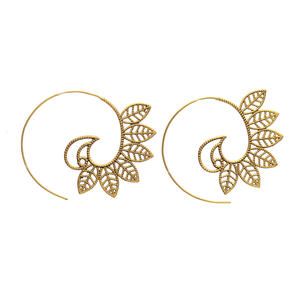 Boucles d'oreilles plaqué or, bijoux en laiton, design Simple, nouvelle mode - Product Image 1