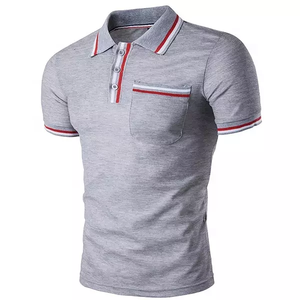 ขายส่งโปรโมชั่น100% ผ้าฝ้ายแขนสั้นผู้ชายโปโลผู้ชายเสื้อยืด - Product Image 5