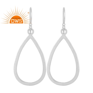 Hecho a mano de plata esterlina sólida de diseño abierto lágrima pendientes venta al por mayor mejor indio fabricante de joyas de plata - Product Image 1