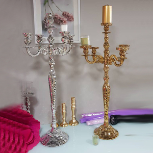 Tall Silver Five Arm Handmade Aluminum Decorative Floor Candelabra Letterpress Printing <b>Customized</b> Sizes for Wedding Decoration - Product Image 4
