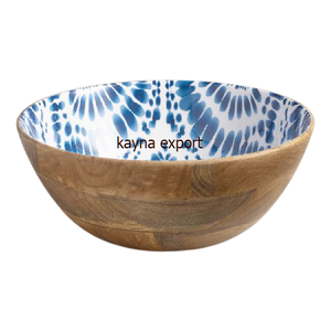 Los mejores precios en cuenco de diseño impreso de madera esmaltada decorativa de Metal para servir ensaladas y Decoración de mesa en fiesta de restaurante en casa - Product Image 2