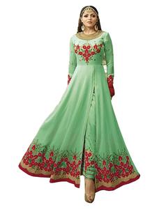 Venta al por mayor de moda Georgette bordado secuencia trabajo Lehenga Choli con Dupatta algodón seda fiesta desgaste étnico prenda Surat - Product Image 6