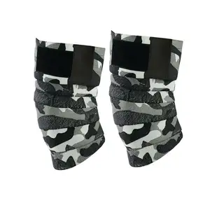 Rodilleras deportivas de alta calidad, envolturas para la rodilla con diseño de camuflaje, levantamiento de potencia