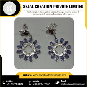 925 Sterling Silver Vintage <b>Earrings</b> Number Design Featuring <b>Pearl</b> <b>Diamond</b> Gemstones Christian Gifts for Engagement Parties New - Product Image 5