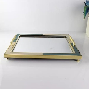 Bandeja redonda de metal para servir, accesorio de cocina con asas decorativas de oliva, bandeja de decoración para servidor de té - Product Image 3