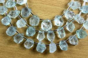 Pierres précieuses naturelles brutes en aigue-marine, 20 pièces, forme inégale, fabrication de bijoux rugueux, Collection de pierres bleues, coupe de Style - Product Image 6