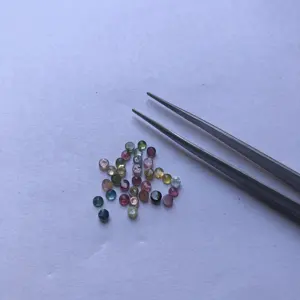 Natural Multi Tourmaline Round Cabochon Flatback Loose Calibrated Cabochons Supplier Wholesale Price Stones for Jewelry Settings